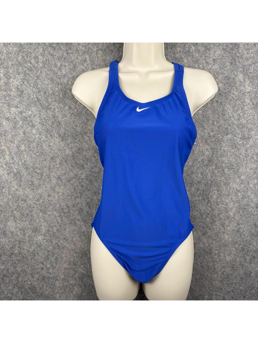Nike Racerback One Piece Racing Swimsuit Royal Blue Embroidered Size 36 10 468